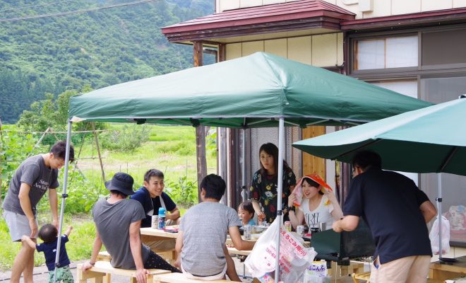 田舎の夏を満喫 シェアベース昭和村 仲間と真夏のbbq開催