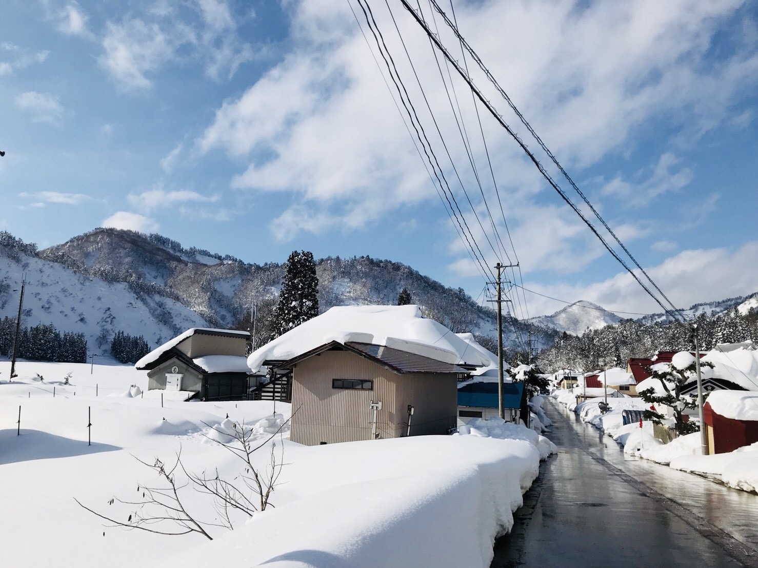 冬の昭和村の雪景色