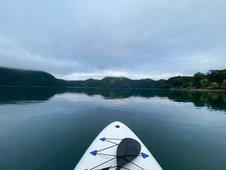 福島でキャンプ＆SUPやるなら沼沢湖！ 早朝のSUPが最高に気持ちいい。