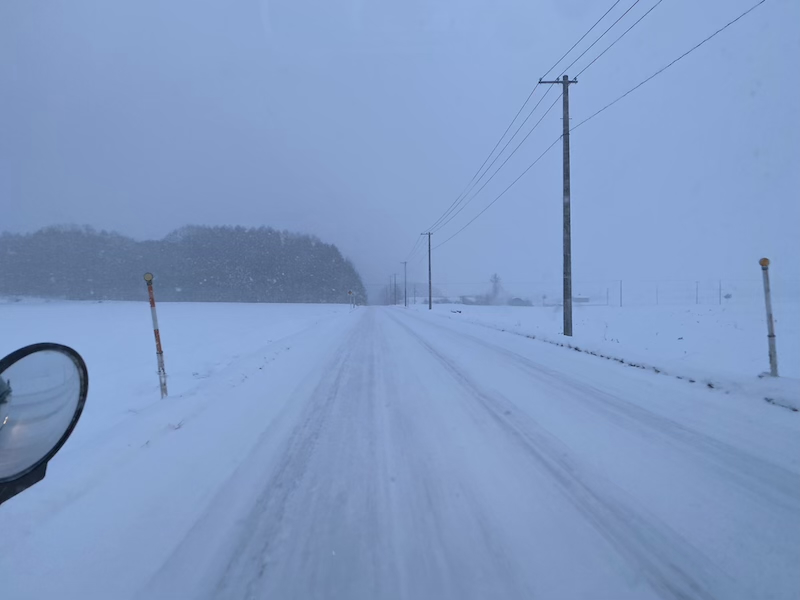 富良野の雪道